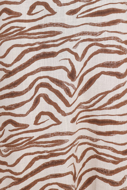 Kelsie Midi Dress - Brown Zebra