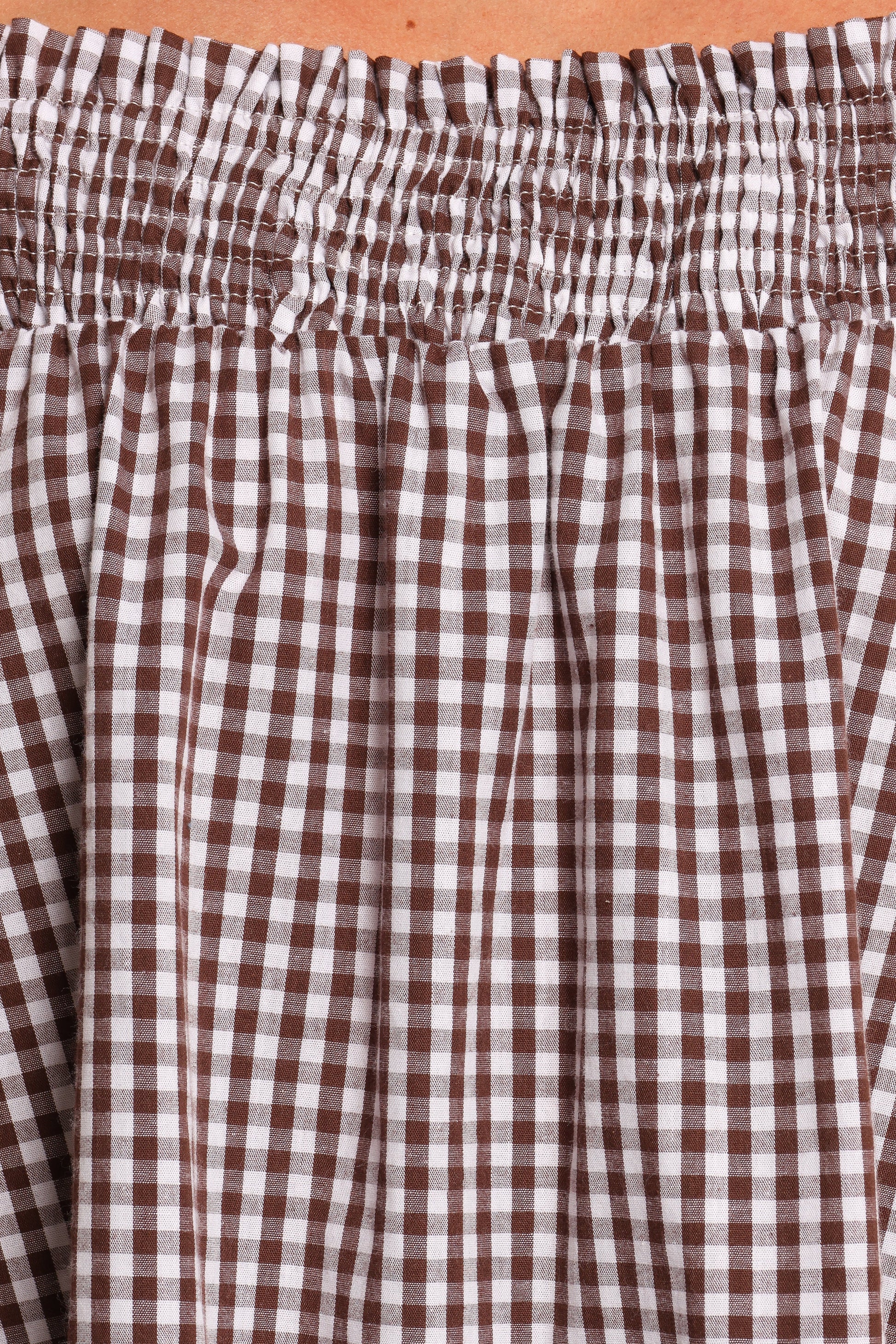 Kennedy Smock Mini Dress - Chocolate Gingham