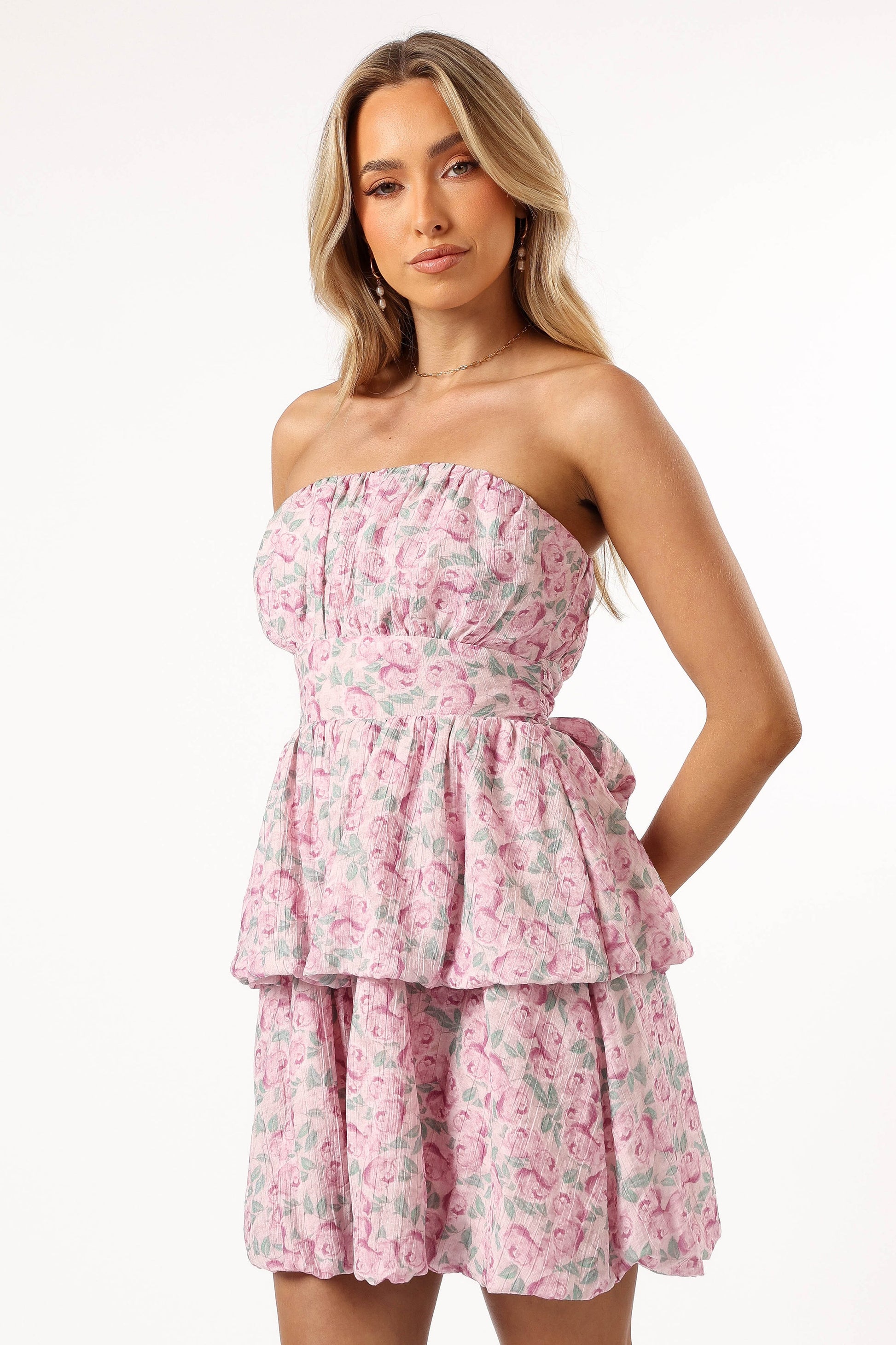 Kingsley Mini Ruffle Dress - Pink Purple