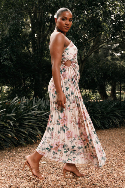 Kleo One Shoulder Maxi Dress - Pink Floral