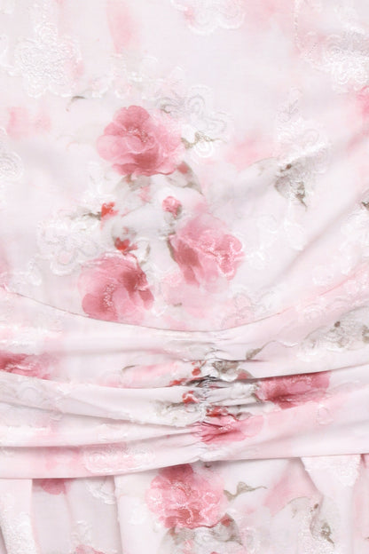 Lelia Halterneck Midi Dress - Pink Floral