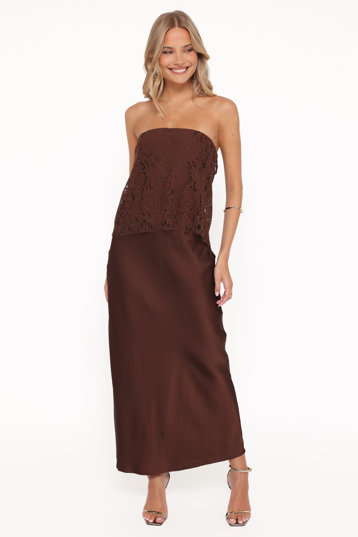 Lelita Strapless Maxi Dress - Brown