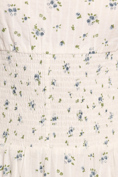 Leticia Midi Dress - Blue Ditsy Floral