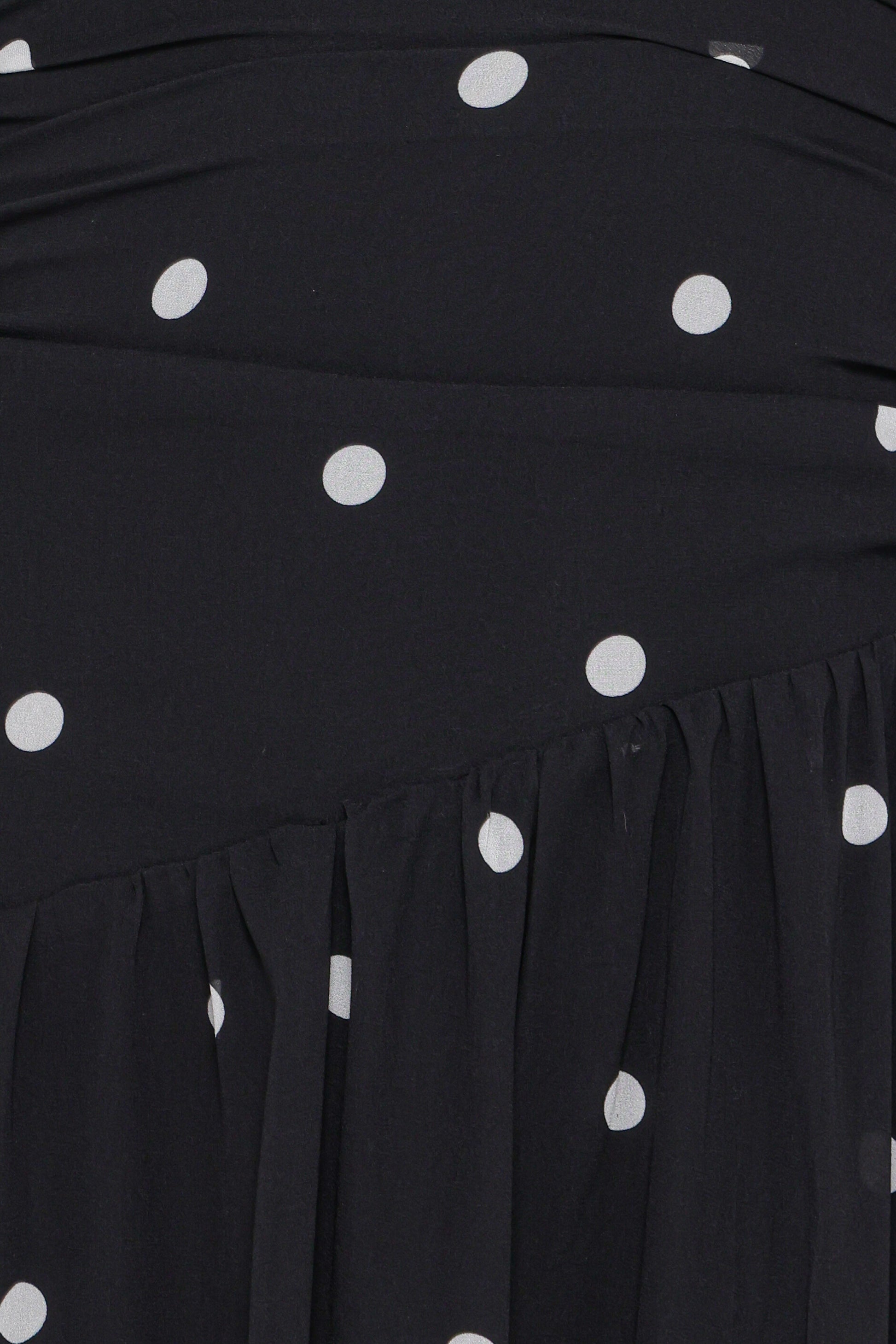Levine Maxi Dress - Black Polka Dot