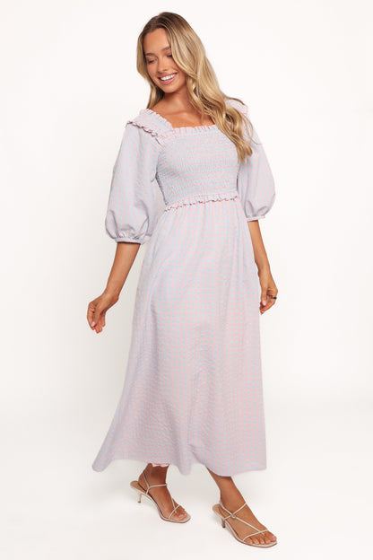 Lille Midi Dress - Blue Gingham