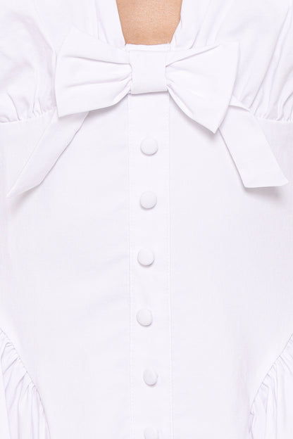 Lyssa Bow Front Mini Dress - White