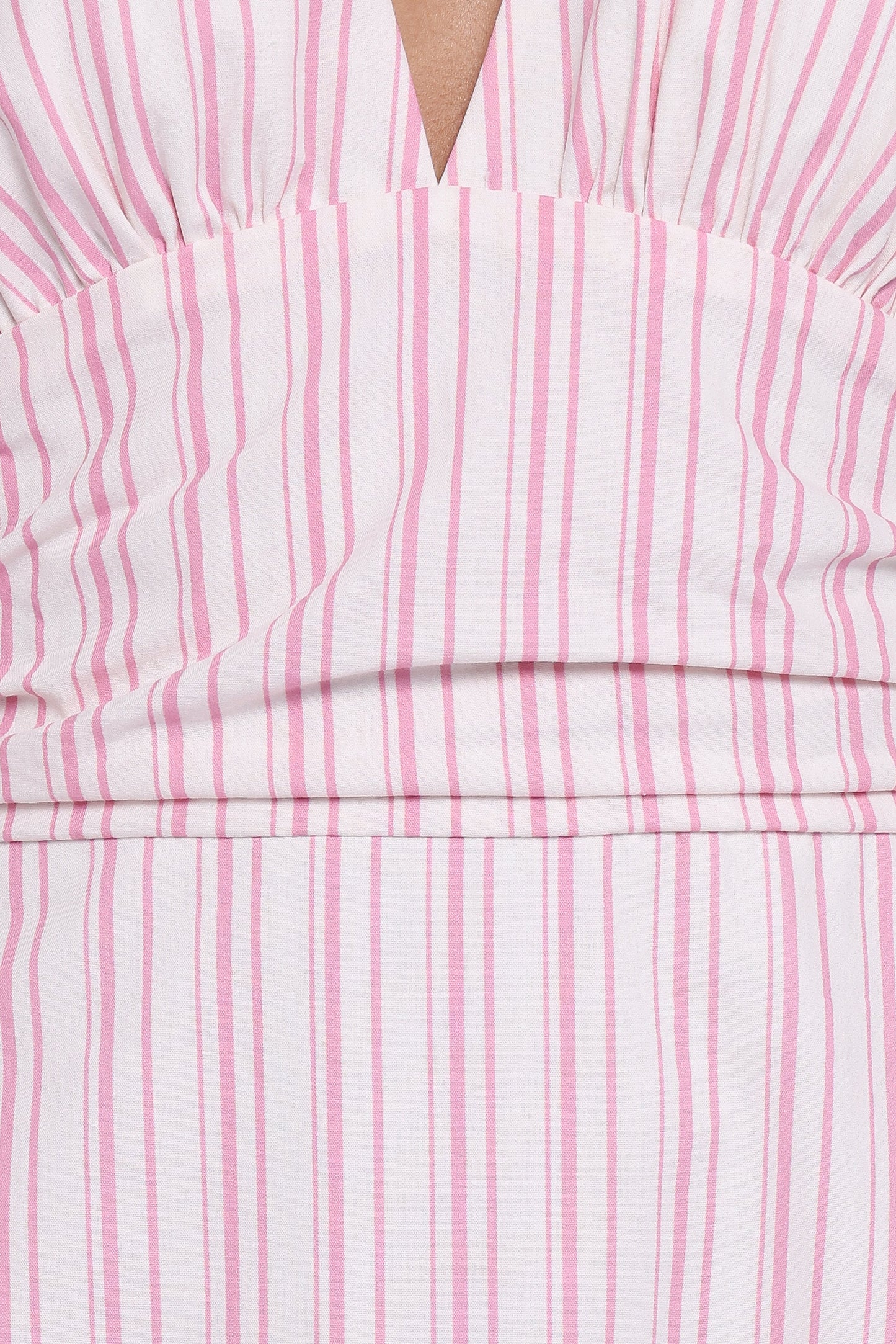 Marie Halterneck Maxi Dress - Pink Stripe