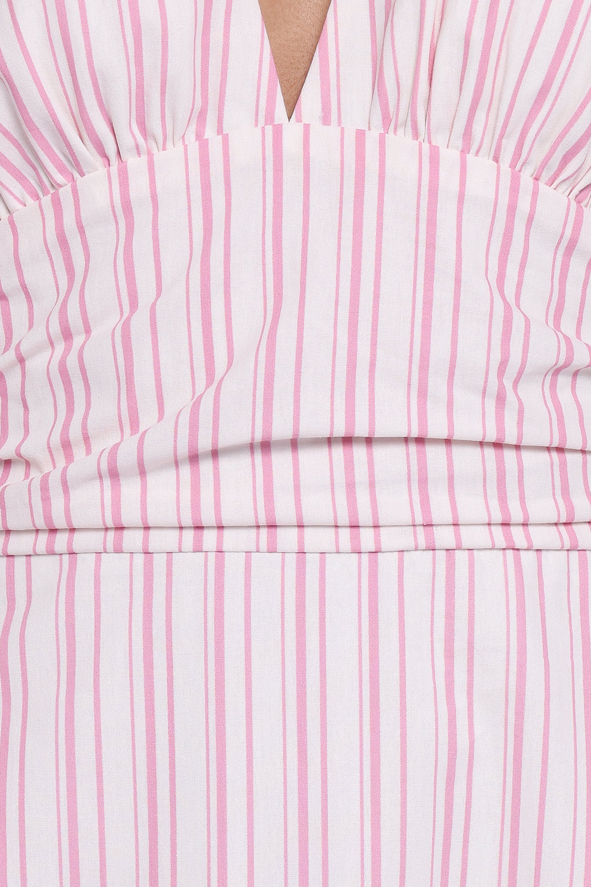 Marie Halterneck Maxi Dress - Pink Stripe