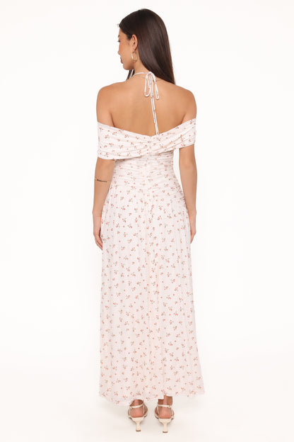 Mayven Maxi Dress - White Ditsy