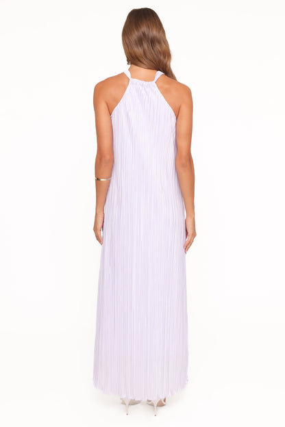 Melody Plisse Halter Maxi Dress - Lavender