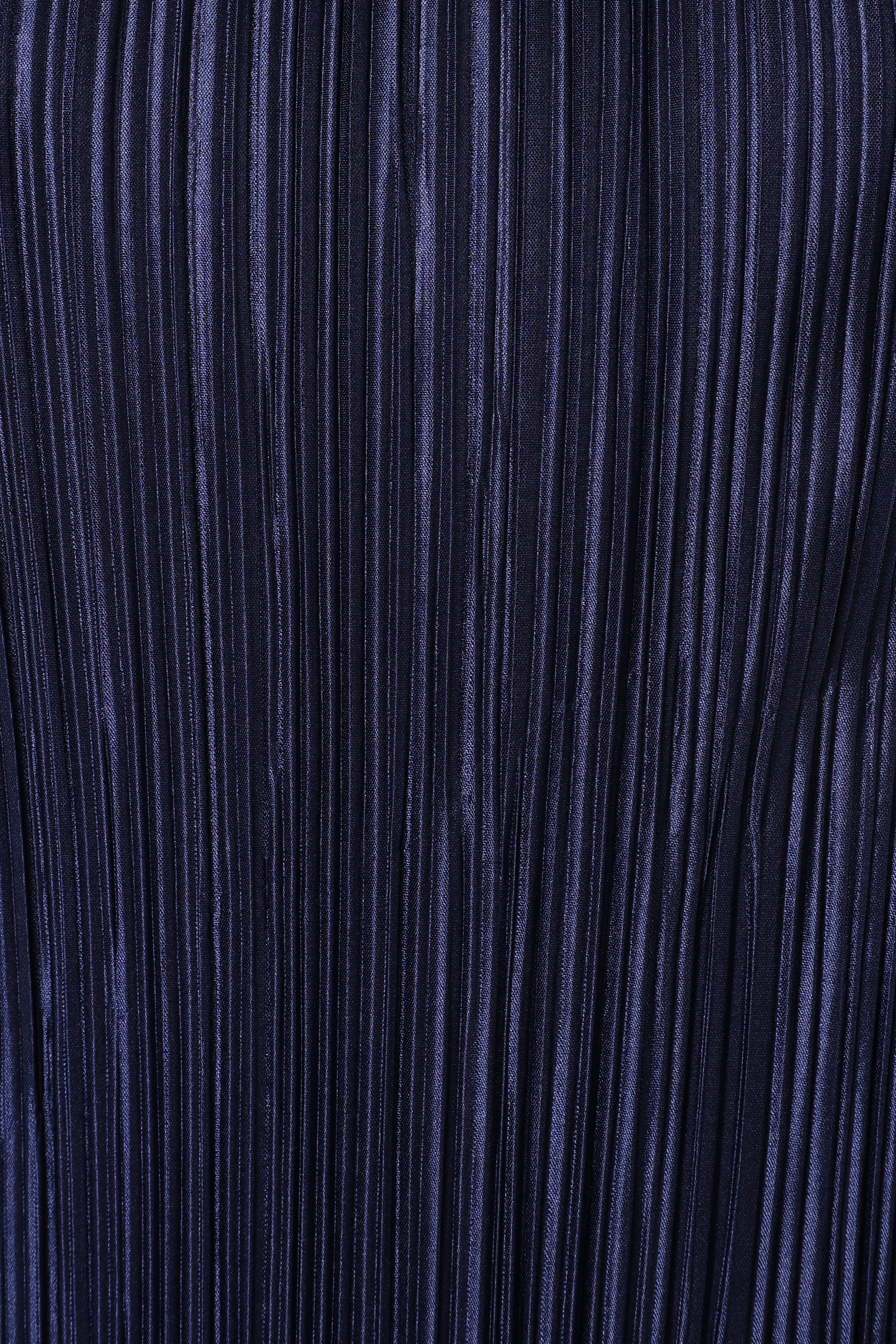 Melody Plisse Halter Maxi Dress - Navy