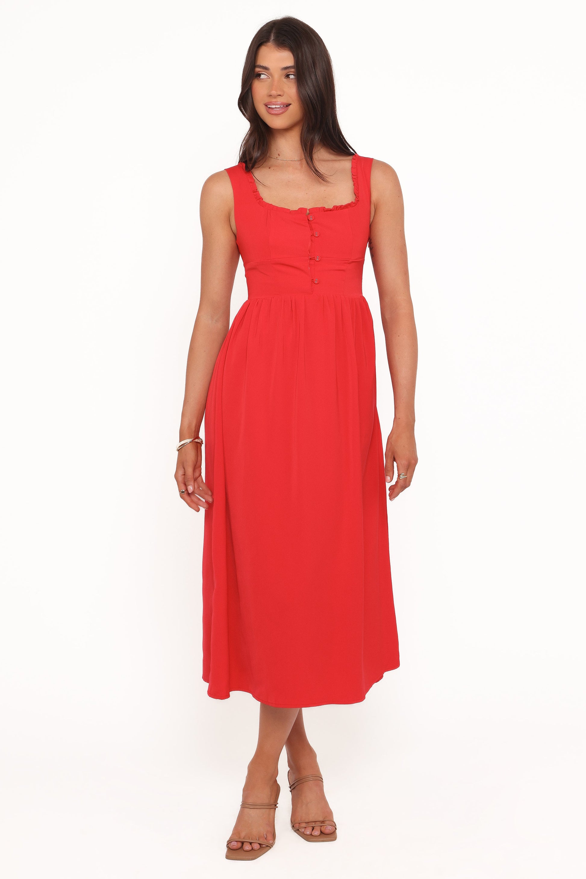Melrose Midi Dress - Red