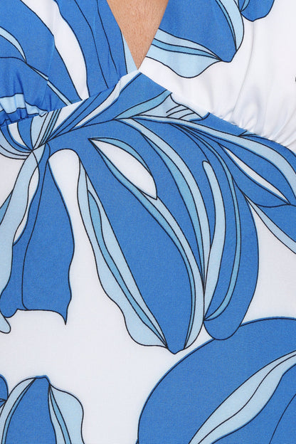 Minyama Halterneck Mini Dress - Blue Palm