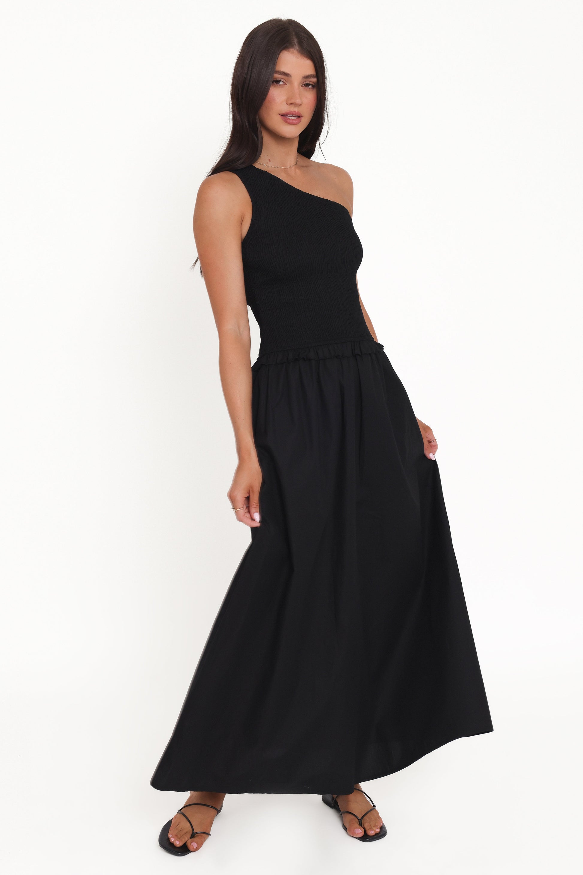 Myla One Shoulder Maxi Dress - Black