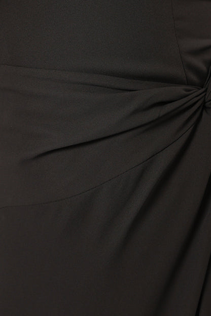 Nadea Faux Wrap Maxi Dress - Black