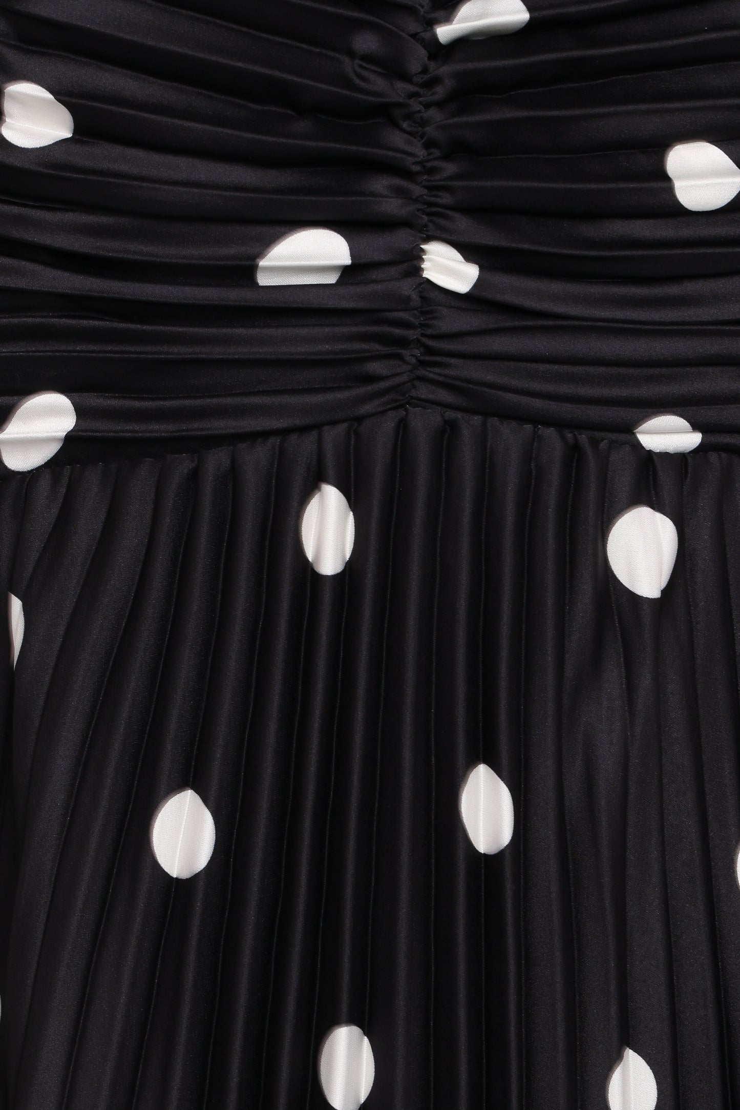 Naira Pleated Maxi Dress - Black Polka Dot