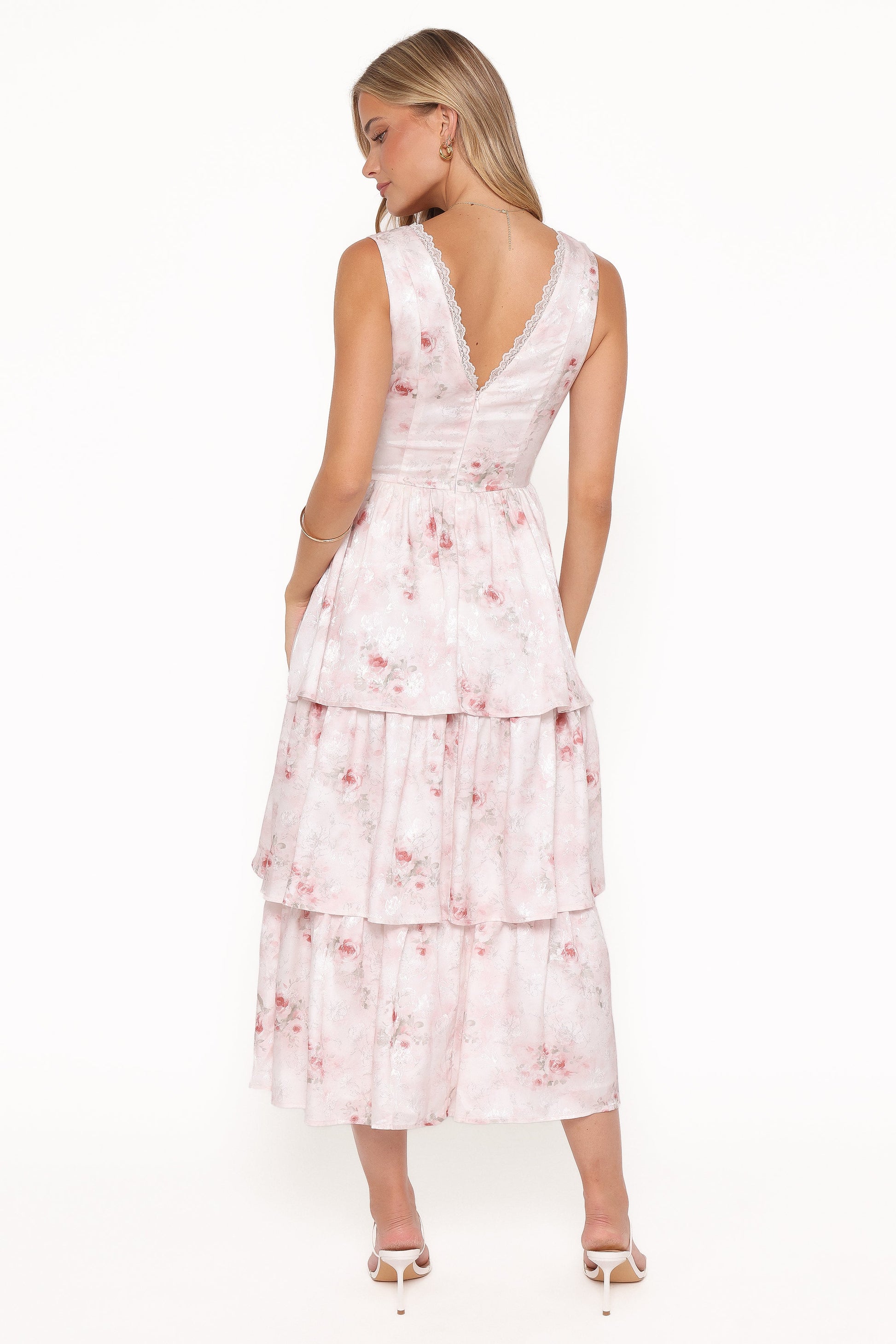 Natarsha Maxi Dress - White Pink Floral
