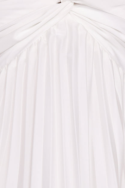 Nova Flutter Sleeve Midi Dress - White