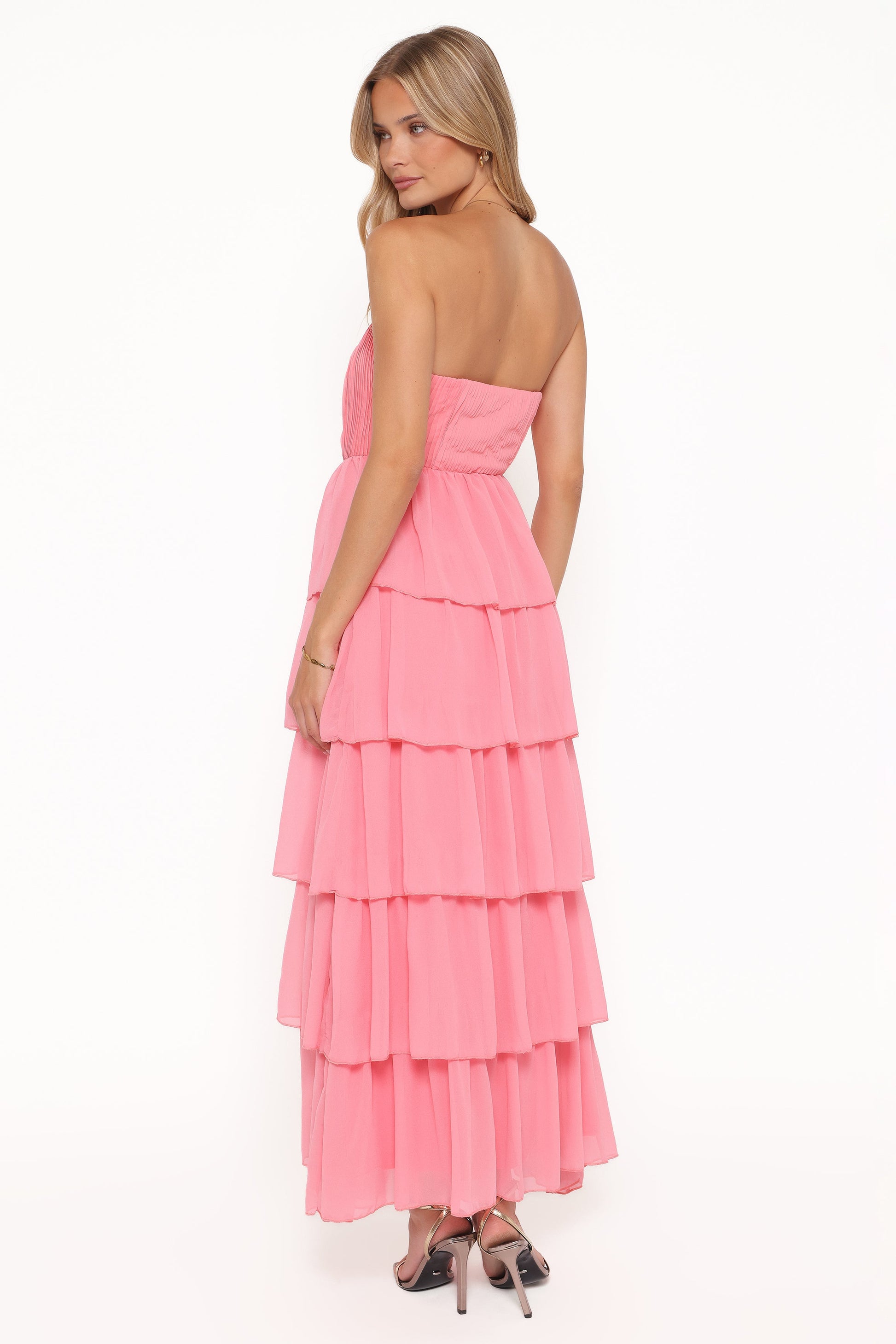 Peachester Strapless Maxi Dress - Coral