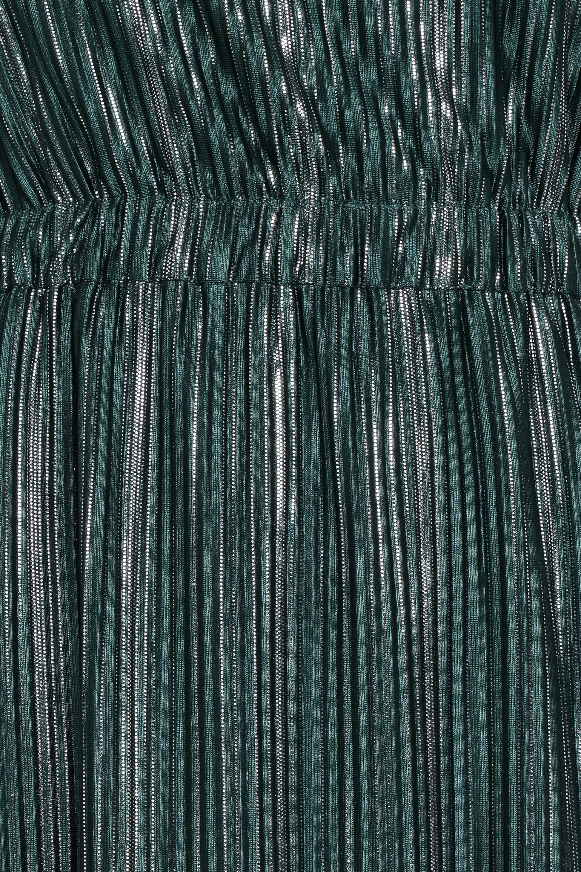 Pontee One Shoulder Pleated Midi Dress - Green