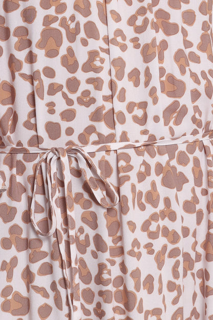 Rhody Off Shoulder Maxi Dress - White Leopard