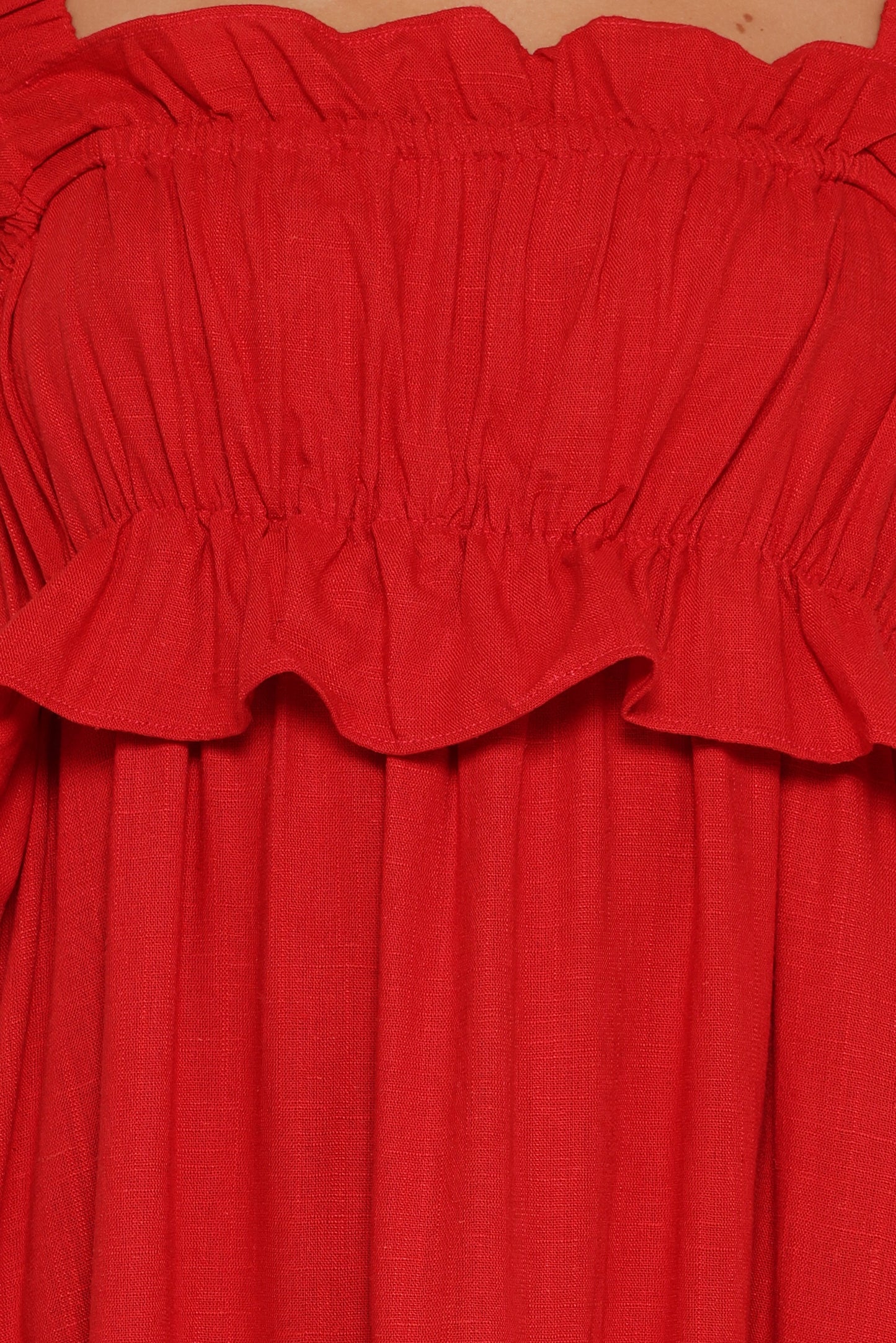 Ross Frill Strap Maxi Dress - Red