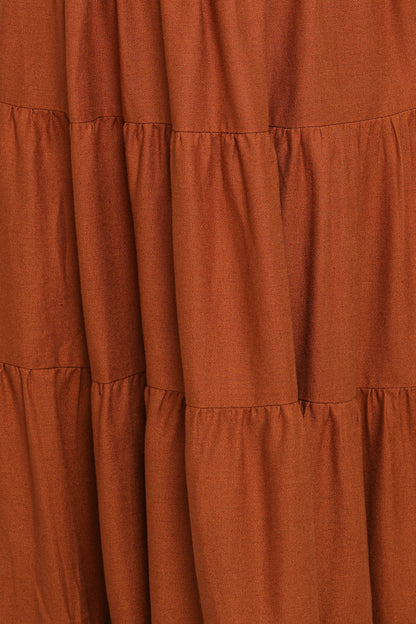 Sitara Strapless Midi Dress - Brown