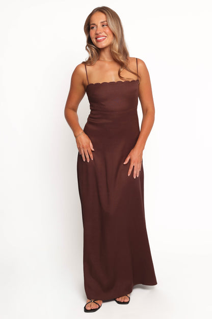 Skylar Midi Dress - Brown