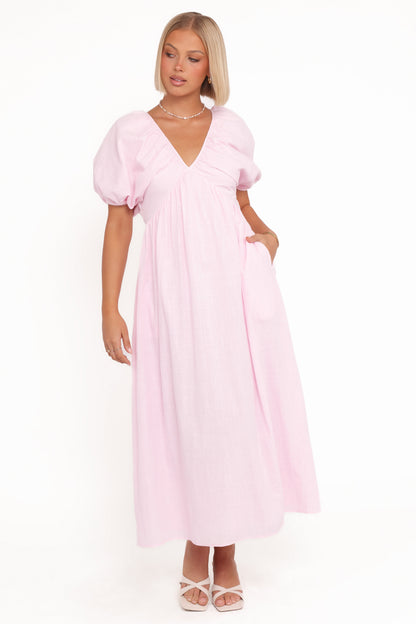 Sullivan Puff Sleeve Maxi Dress - Pink