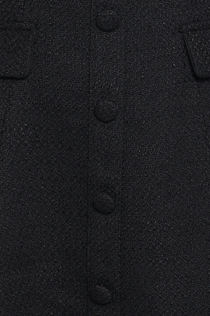 Sutton Mini Dress - Black Tweed