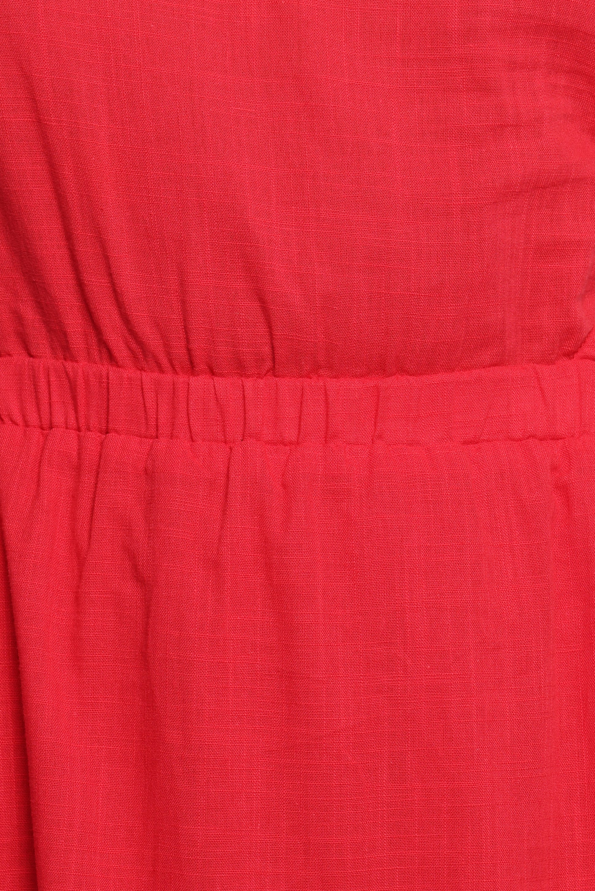 Teresa One Shoulder Midi Dress - Red