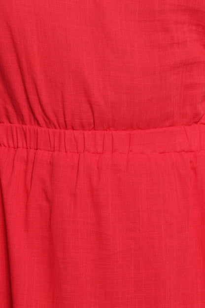 Teresa One Shoulder Midi Dress - Red