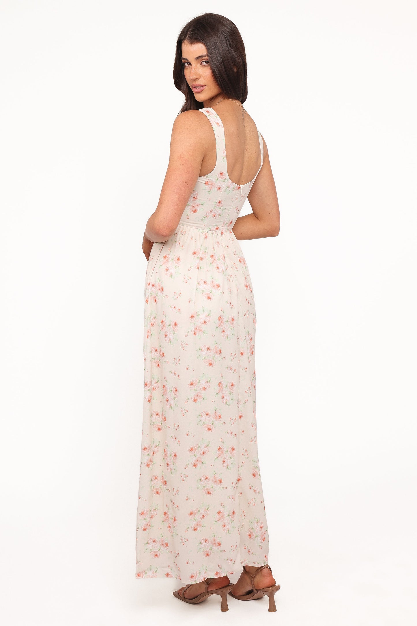 Vespa Midi Dress - Peach Floral