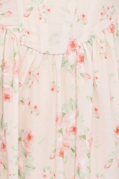 Vespa Midi Dress - Peach Floral