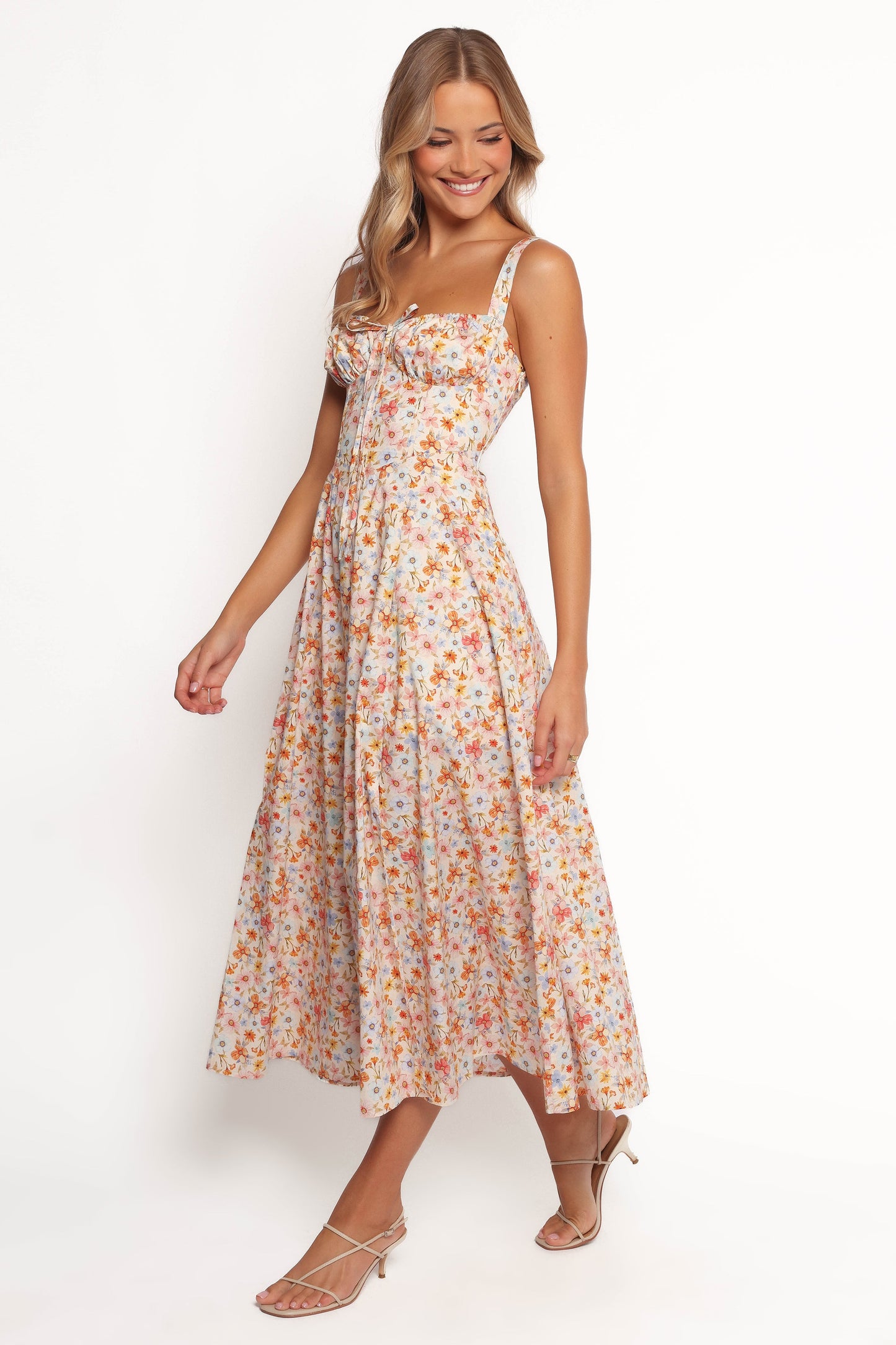 Wisteria Midi Dress - Orange