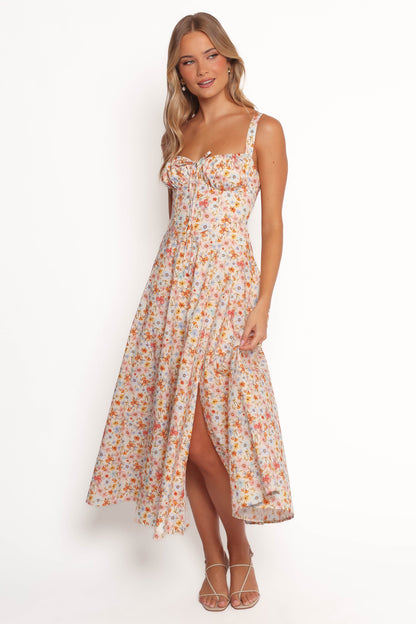 Wisteria Midi Dress - Orange