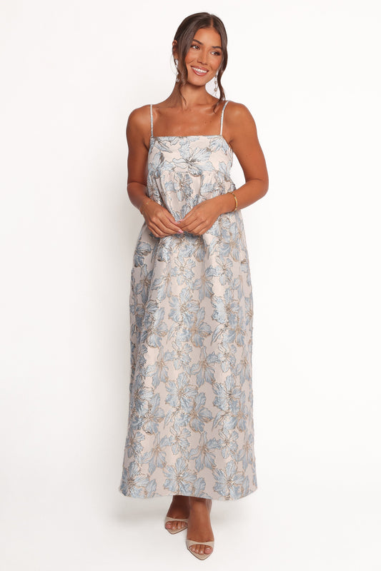 Yasmine Maxi Dress - Baby Blue Floral