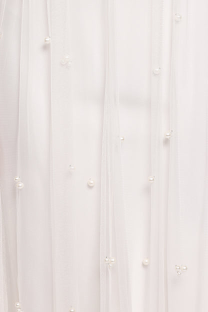 Yulia Pearl Midi Dress - Ecru