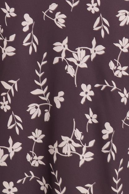 Zafira Midi Dress - Brown Cream Floral