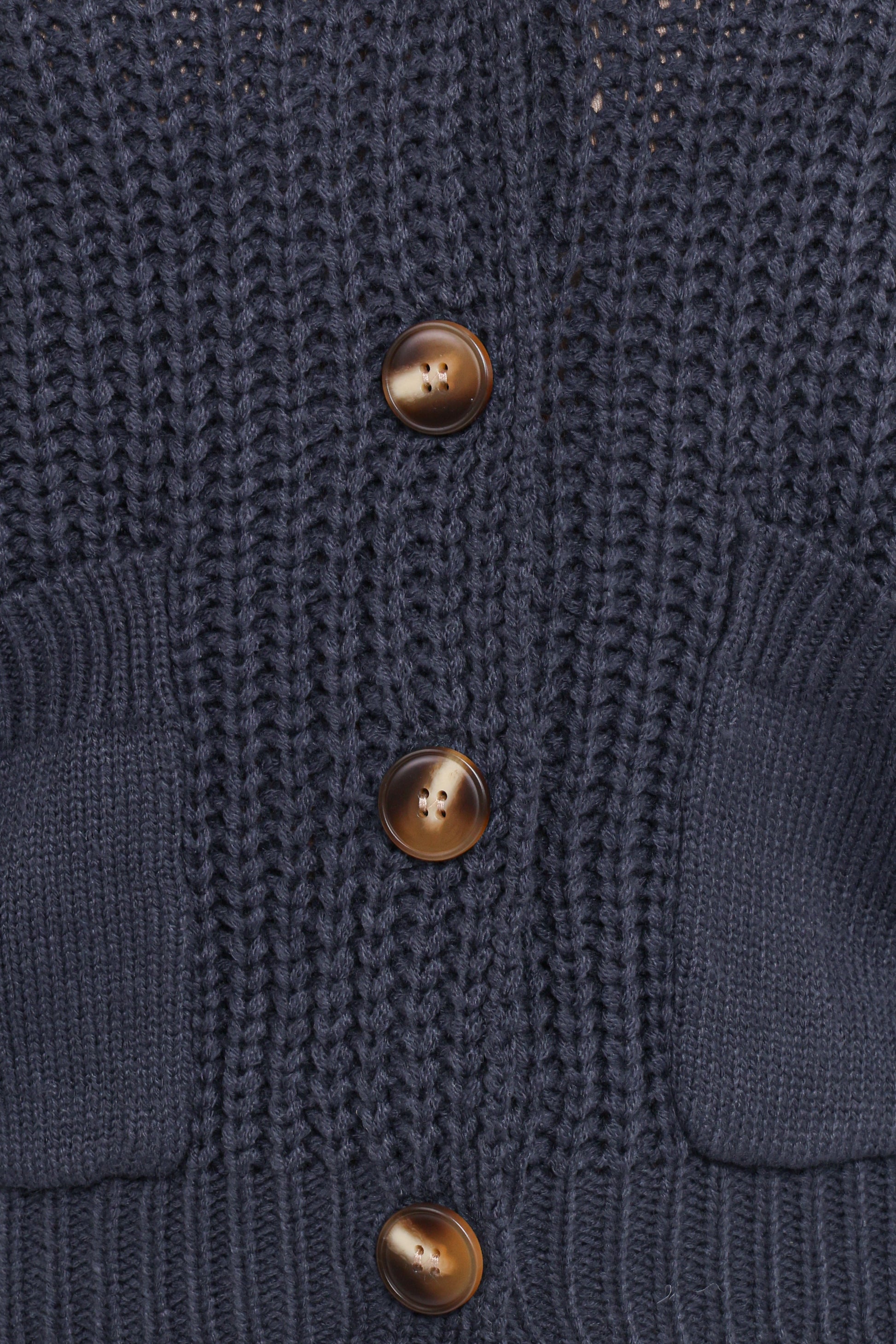 Amelia Oversize Collar Button Cardigan - Navy