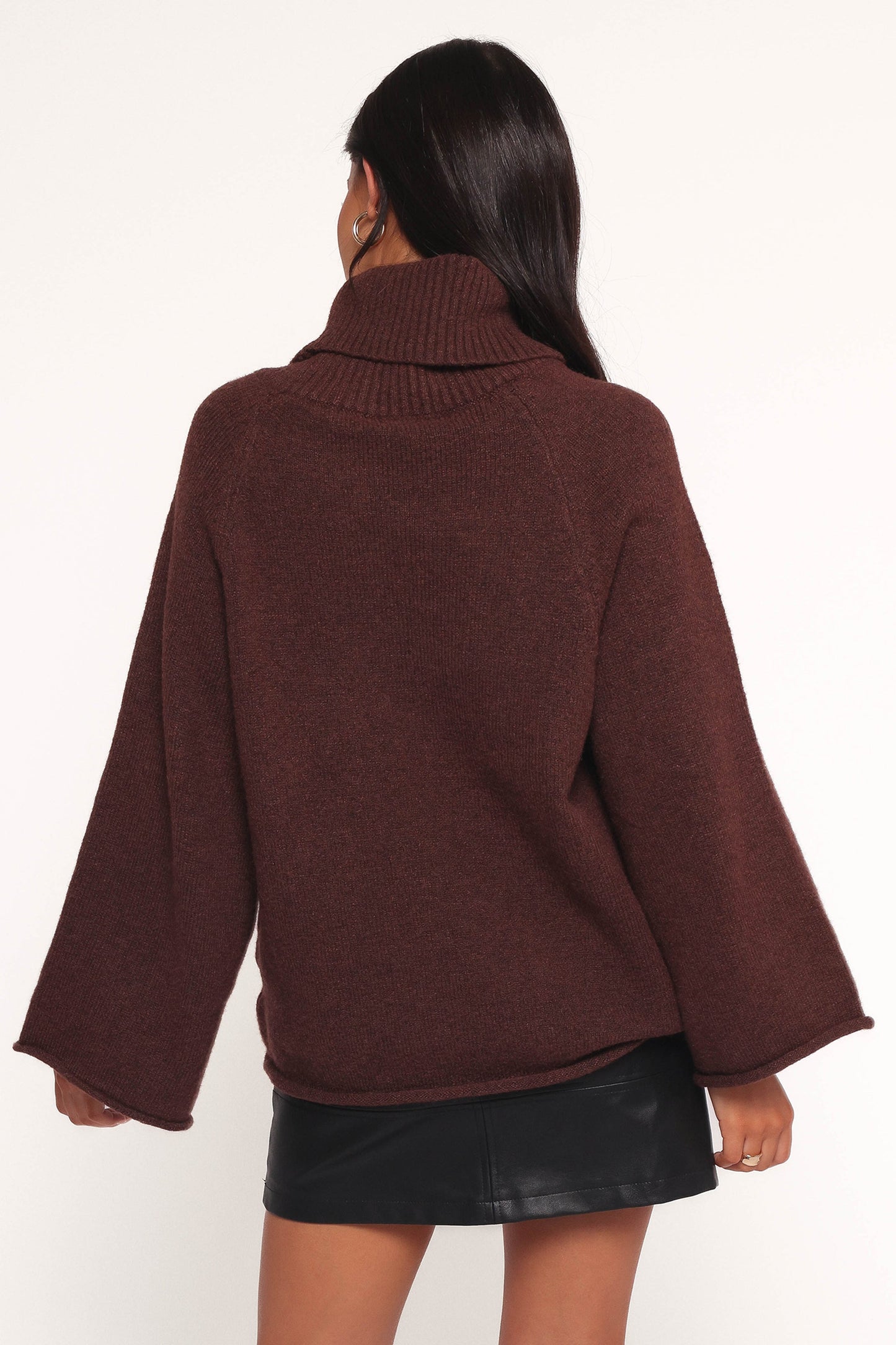 Bindy Cowlneck Knit Sweater - Brown