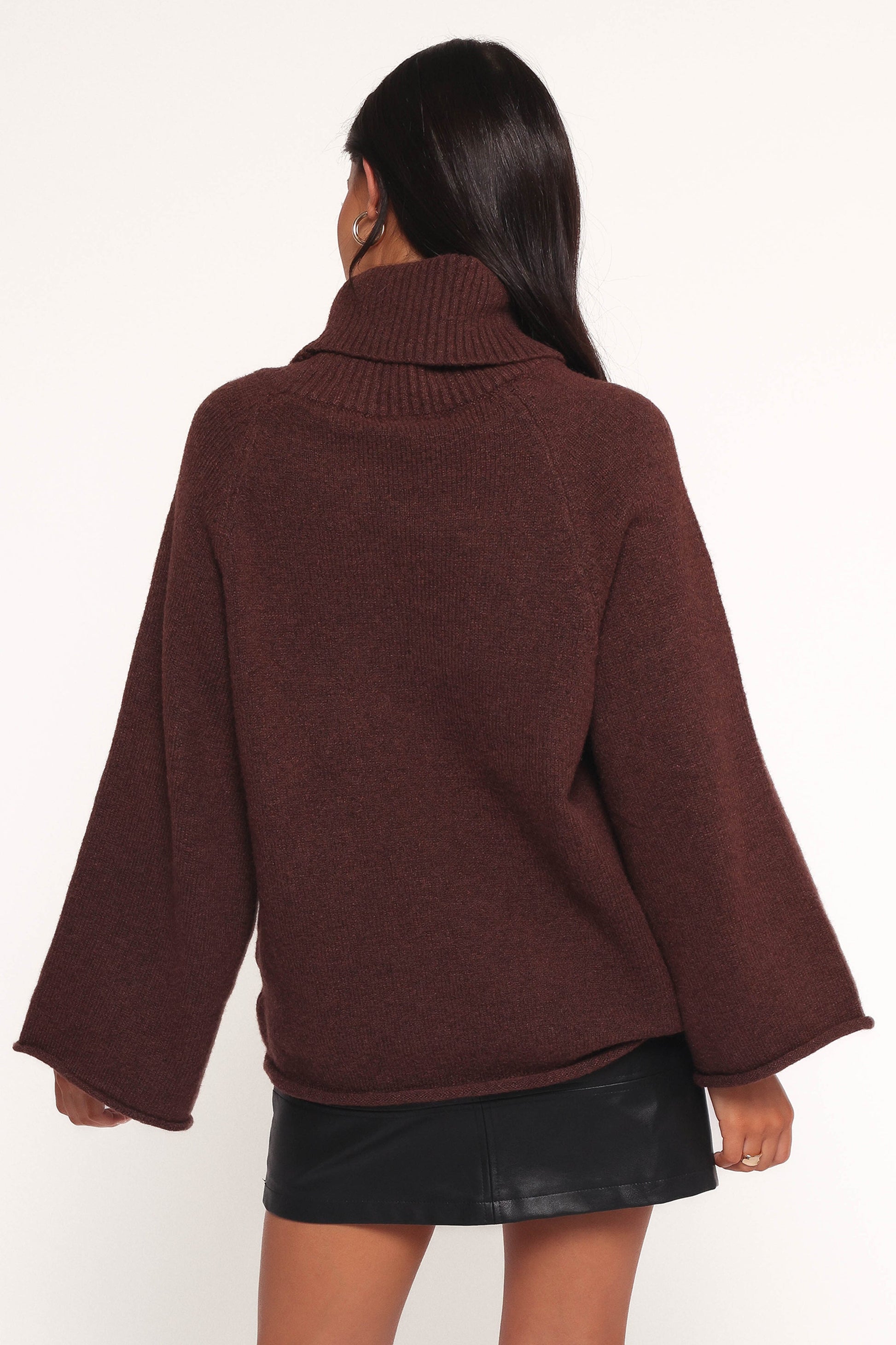 Bindy Cowlneck Knit Sweater - Brown