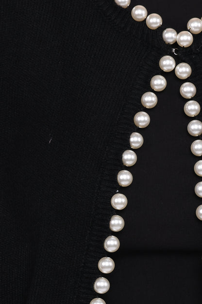 Bloom Pearl Knit Cardigan - Black