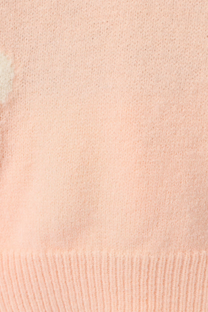 Charlie Flower Knit Sweater - Pink