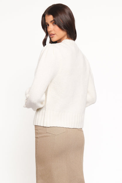 Cleo Floral Cardigan - Cream