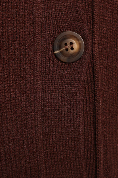 Eden Button Front Cardigan - Brown