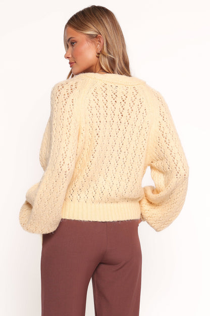 Etta Ballet Wrap Knit Sweater - Butter