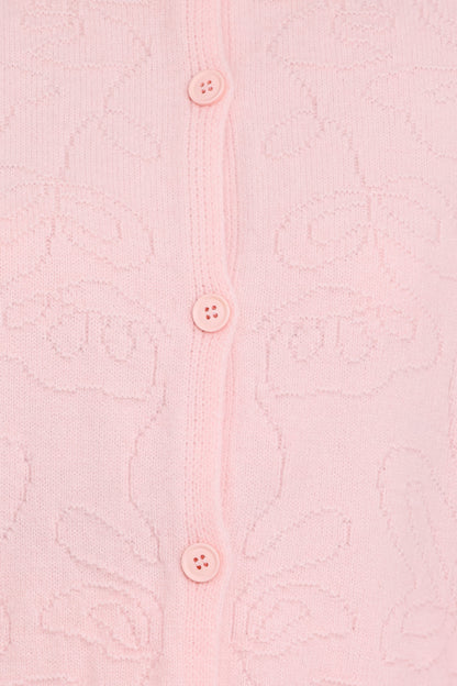 Fauna Tonal Floral Cardigan - Pink