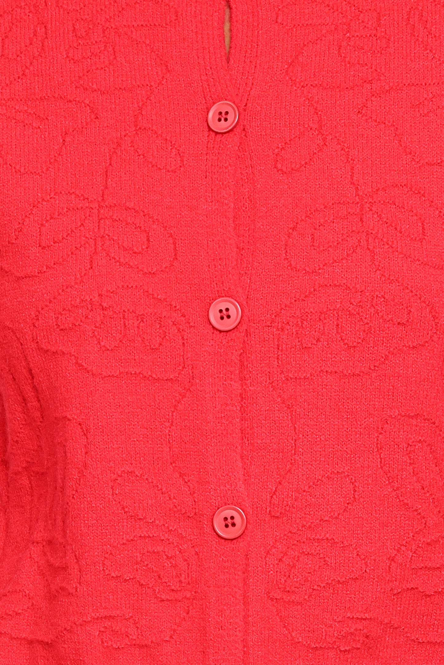 Fauna Tonal Floral Cardigan - Red