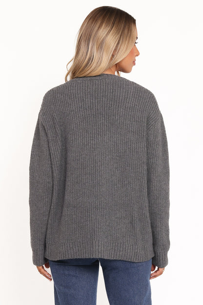 Hammond Tie Up Cardigan - Grey